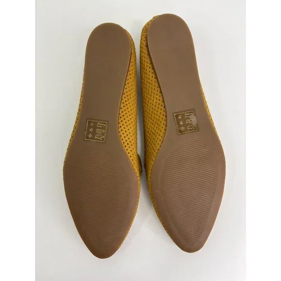 Market & Spruce June Smoking Flat Shoe Basket Weave Mustard Yellow Size 8 NWOB - Picture 8 of 8